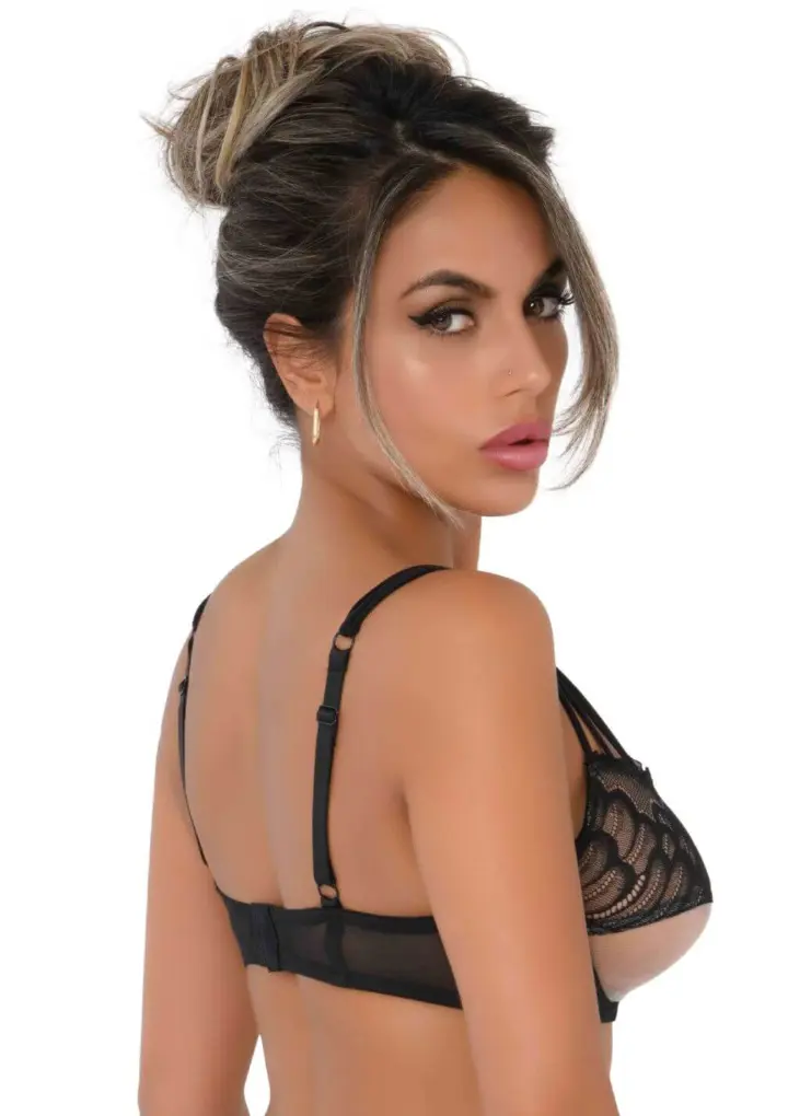 Reggiseno Nero Day & Night in Pizzo con Effetto Underboob – foto 3