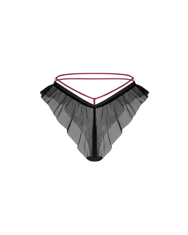 Obsessive Parisel Slip Bordeaux con Volant e Cinturini – foto 8