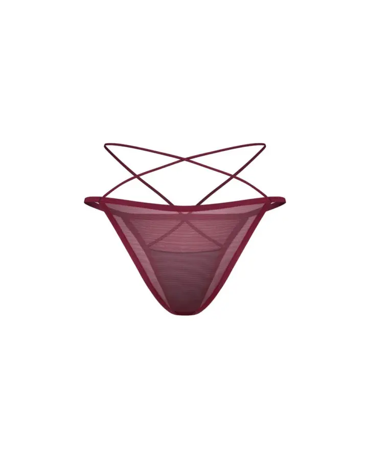 Obsessive Parisel Mini Slip Bordeaux con Cinturini – foto 8