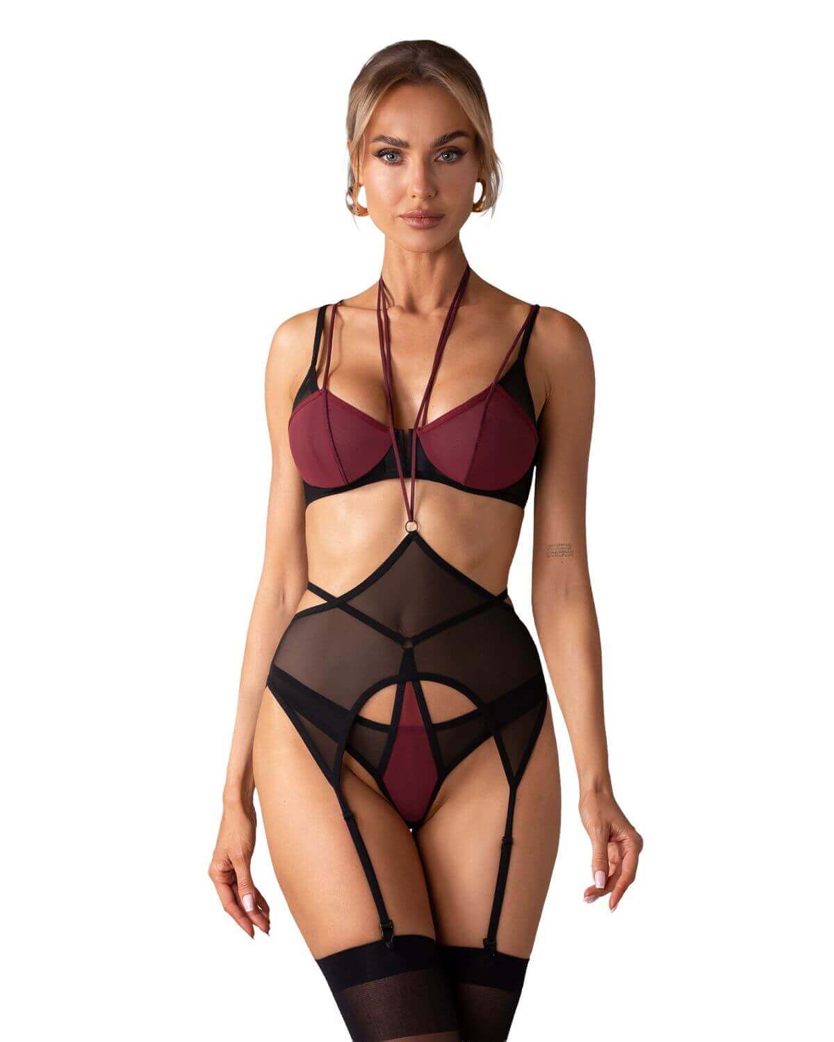 Obsessive Parisel Set 3 Pezzi Bordeaux e Nero