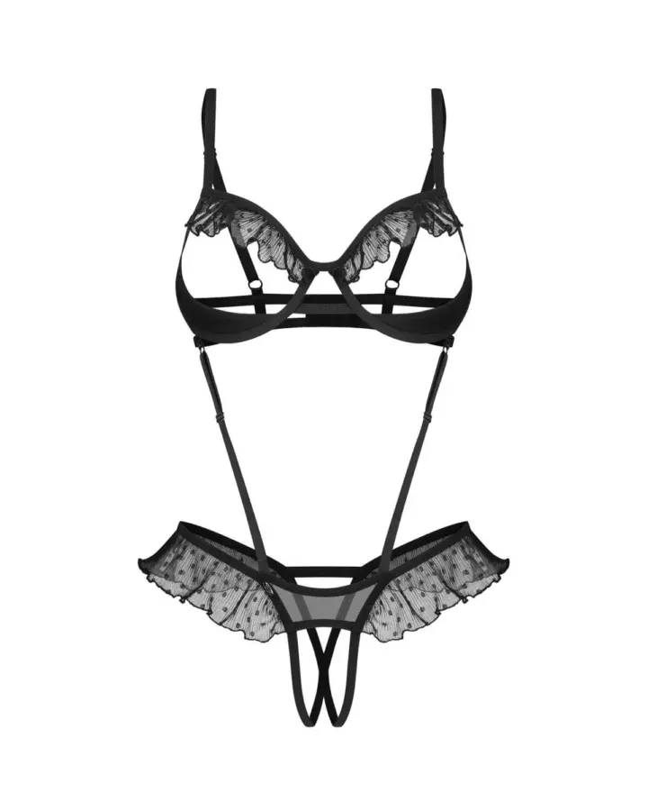 Body Aperto Nero con Volant Obsessive Carrola – foto 7