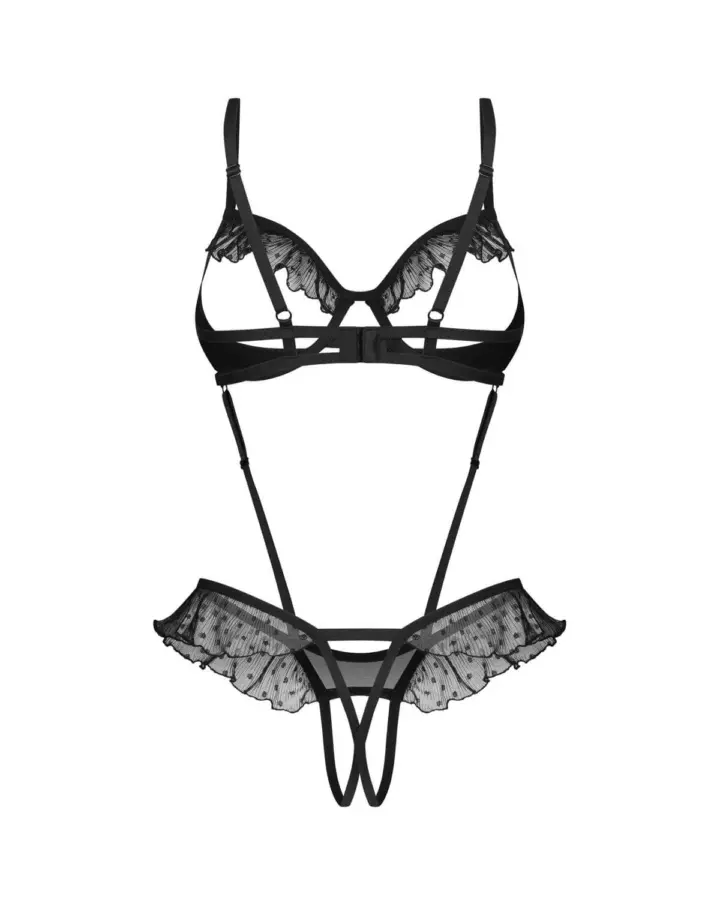 Body Aperto Nero con Volant Obsessive Carrola – foto 8
