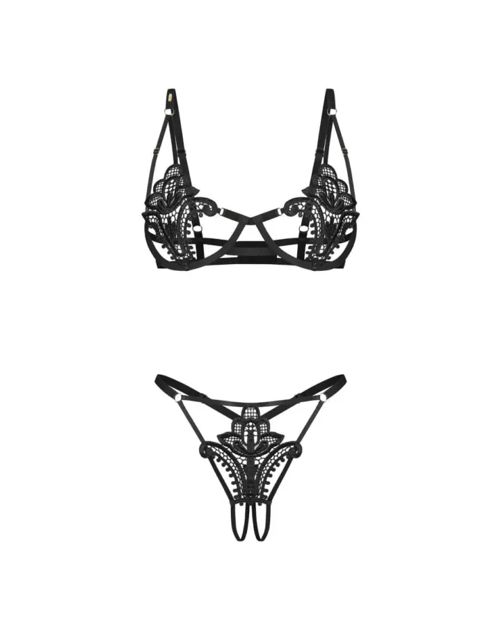 Completino Intimo Aperto Nero Obsessive Luise Sublim – foto 8