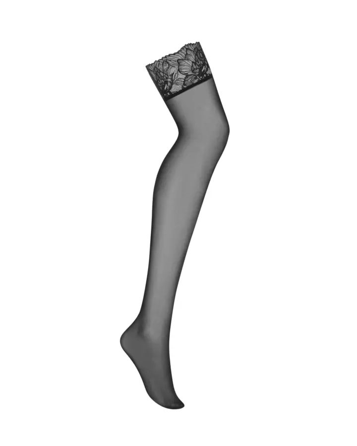 Calze Autoreggenti Nere in Pizzo Matildea Black Obsessive