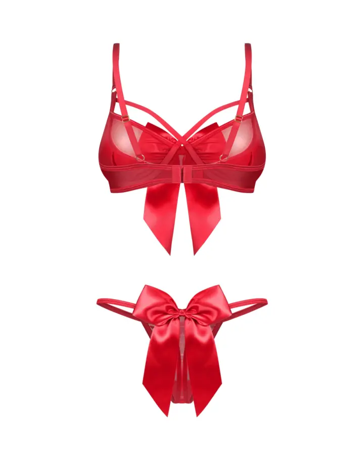Completino Rosso Trasparente con Fiocchi in Raso Gifty Obsessive