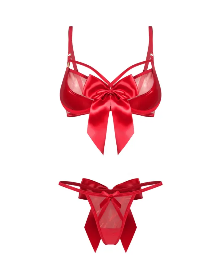 Completino Rosso Trasparente con Fiocchi in Raso Gifty Obsessive