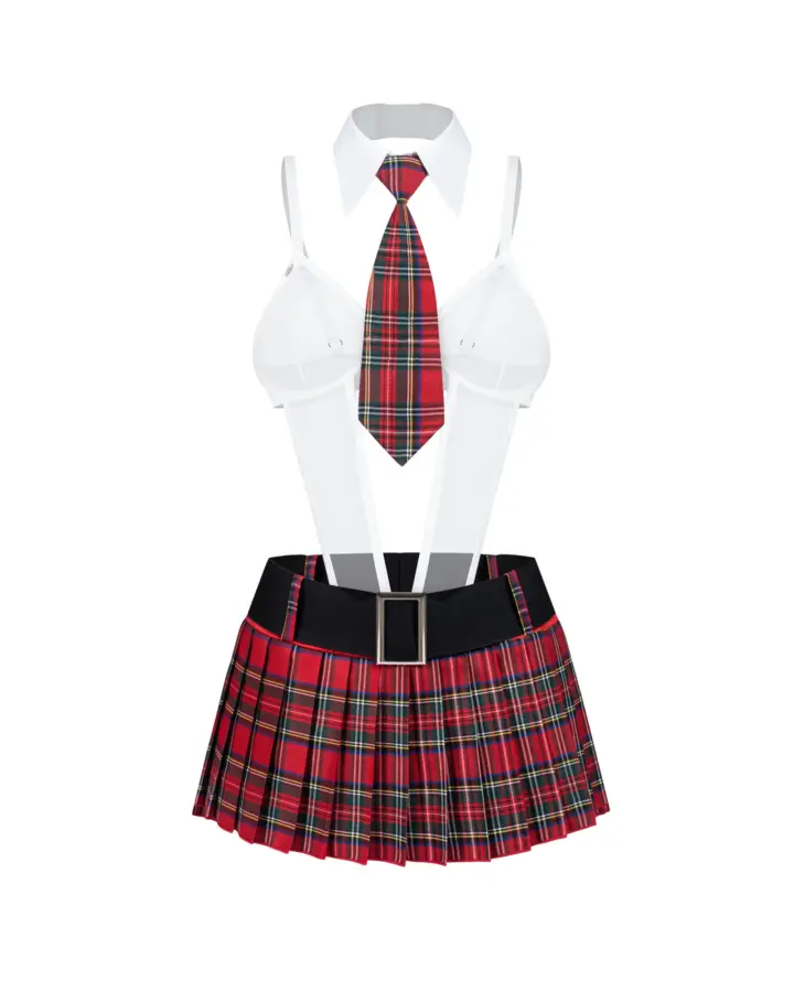 Costume da Scolaretta College Girl in Pizzo Trasparente Obsessive