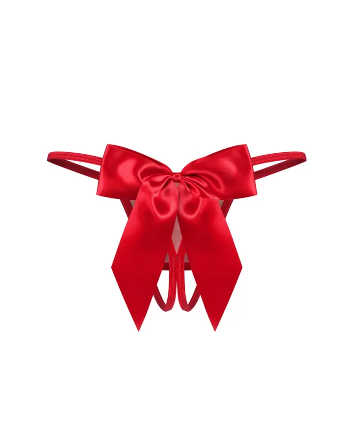 Perizoma Rosso Aperto con Fiocchi in Raso Gifty Red Obsessive