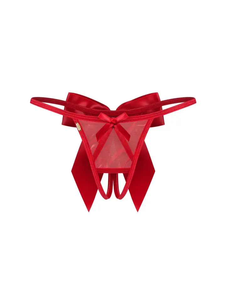 Perizoma Rosso Aperto con Fiocchi in Raso Gifty Red Obsessive