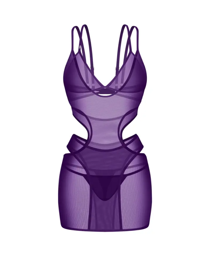 Abito Porpora con Cut-Out e Perizoma Vibres Obsessive – foto prodotto, fronte
