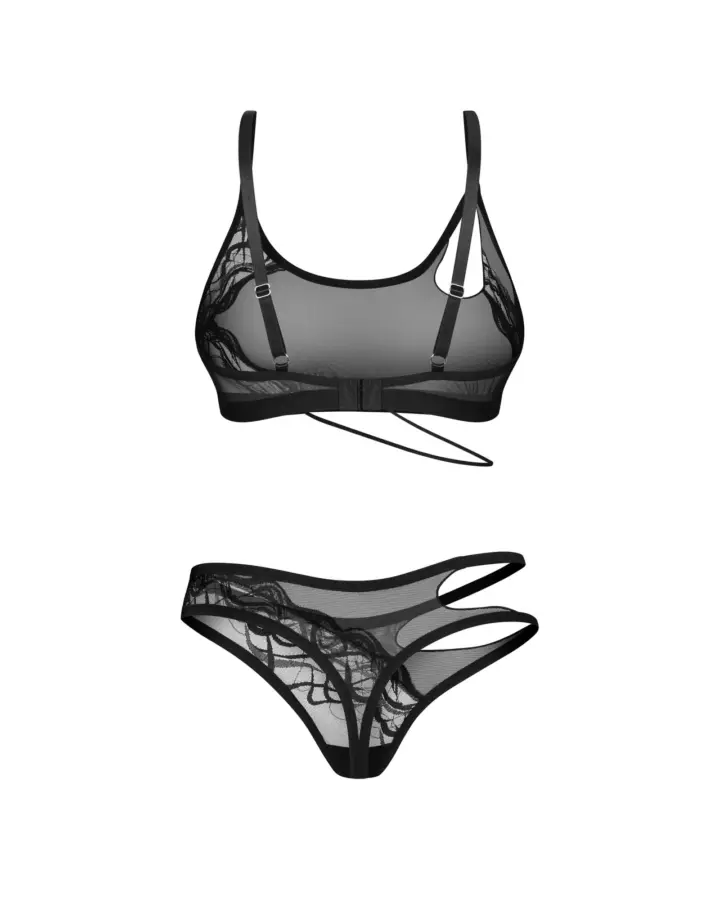 Completino Nero in Rete con Pizzo Saturis Obsessive – foto prodotto, retro