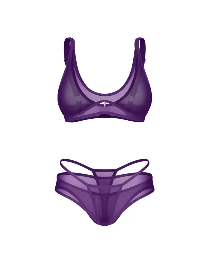 Completino Porpora in Rete con Cut-Out Vibres Obsessive – foto prodotto, fronte