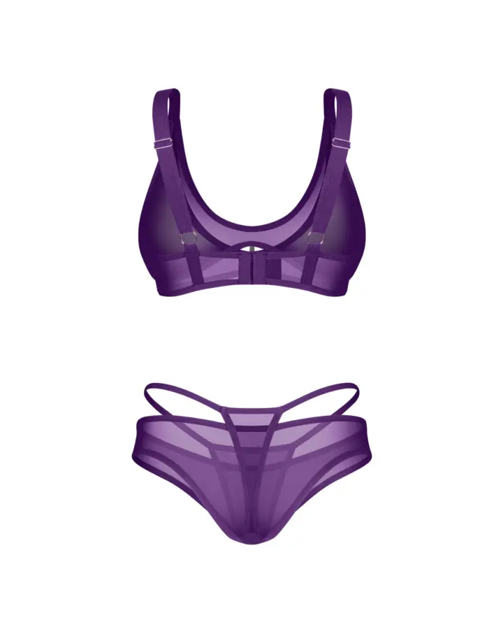 Completino Porpora in Rete con Cut-Out Vibres Obsessive – foto prodotto, retro