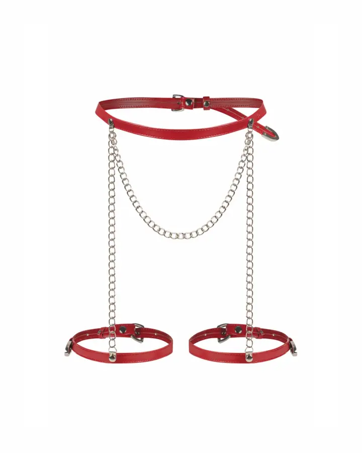 Harness Rosso con Catene Inferro Obsessive – foto prodotto, fronte